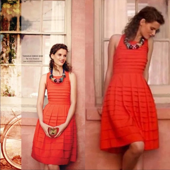 ANTHROPOLOGIE Eva Franco Orange Tangelo Dress - Picture 1 of 9